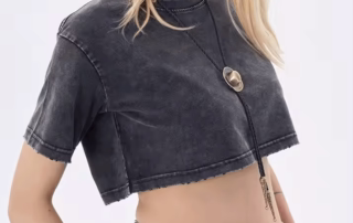 Wholesale Vintage Acid Wash Women's Crop Top T-Shirts Supplier