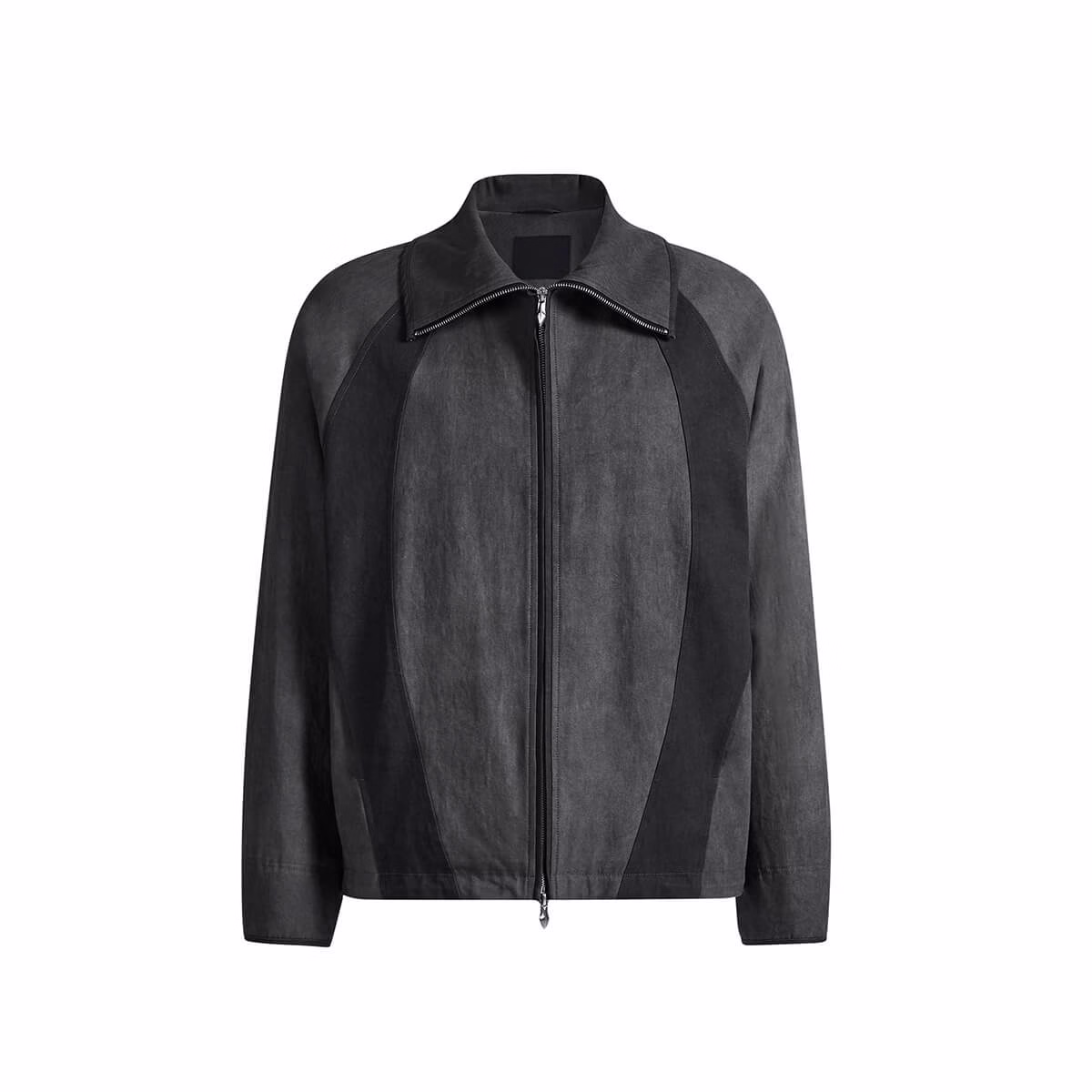 Custom 100% Cotton Stand Collar Jacket for Men Autumn Color-Blocked Windproof Outerwear