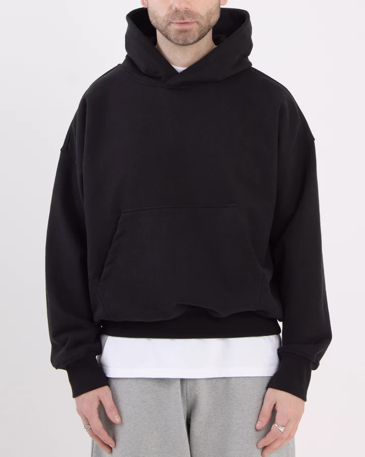 Sweat à capuche personnalisé avec logo, 100 % coton, 500 g/m², oversize, pour homme.