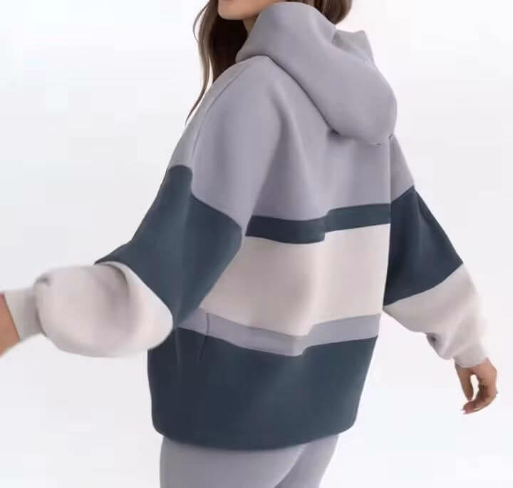 New Custom Oversized Spliced Pullover High Quality Women's Fashion Fitness Hoodie