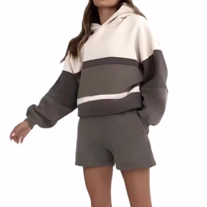 New Custom Oversized Spliced Pullover High Quality Women's Fashion Fitness Hoodie