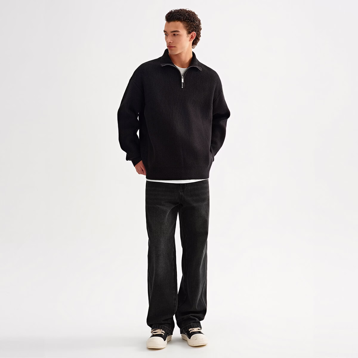 Pull OEM à col montant et demi-fermeture éclair de haute qualité pour hommes