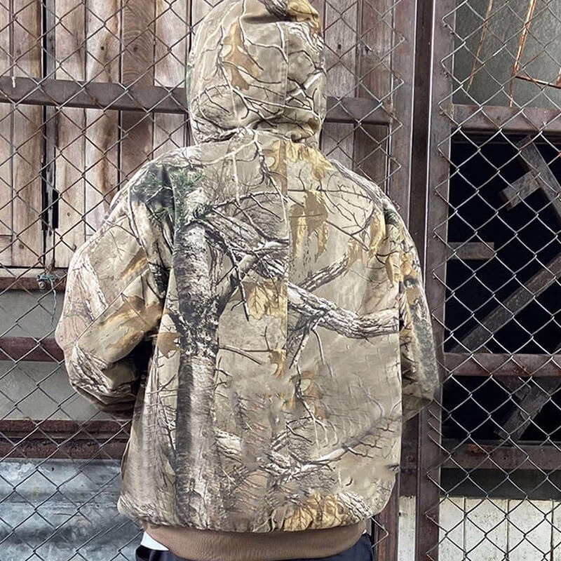 YALI-Clothing Custom Zip Up Hoodies 100% Cotton Camouflage Real Tree for Men's Wholesale