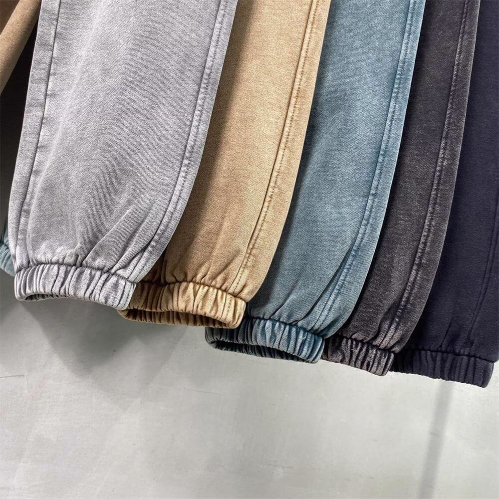 Pantalon épais haute qualité YALI pour homme Pantalon de survêtement délavé à l'acide