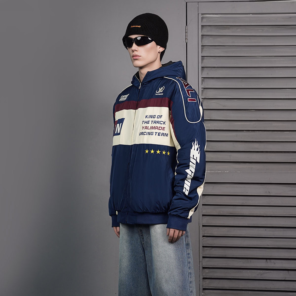 OEM Custom Embroidered Print Baggy Racing Waterproof Jacket With Hood (Veste de course imperméable avec capuche)