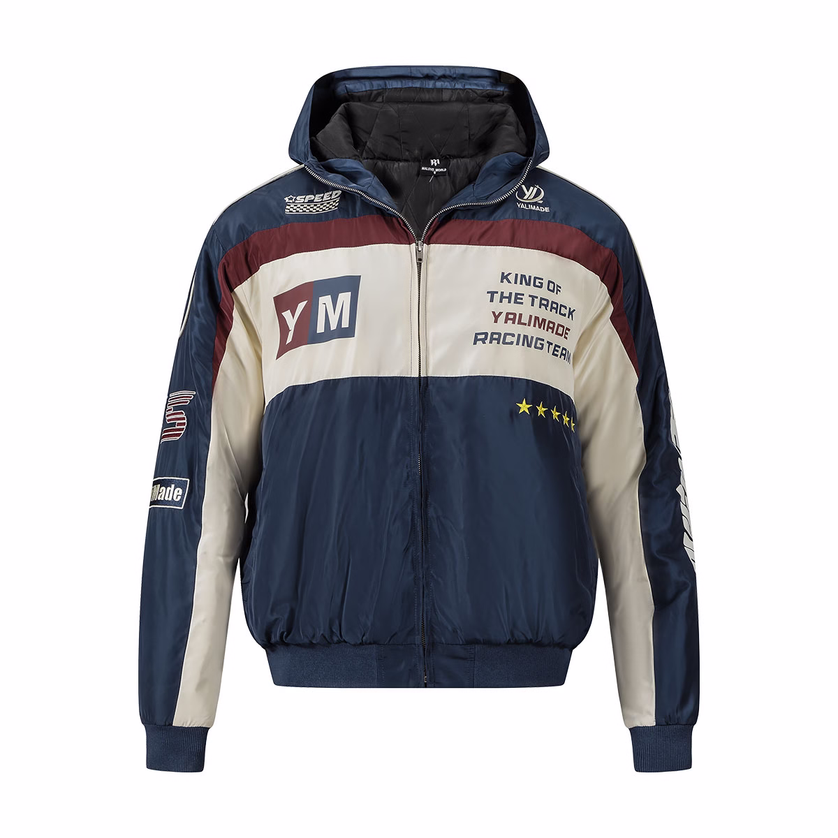 OEM Custom Embroidered Print Baggy Racing Waterproof Jacket With Hood
