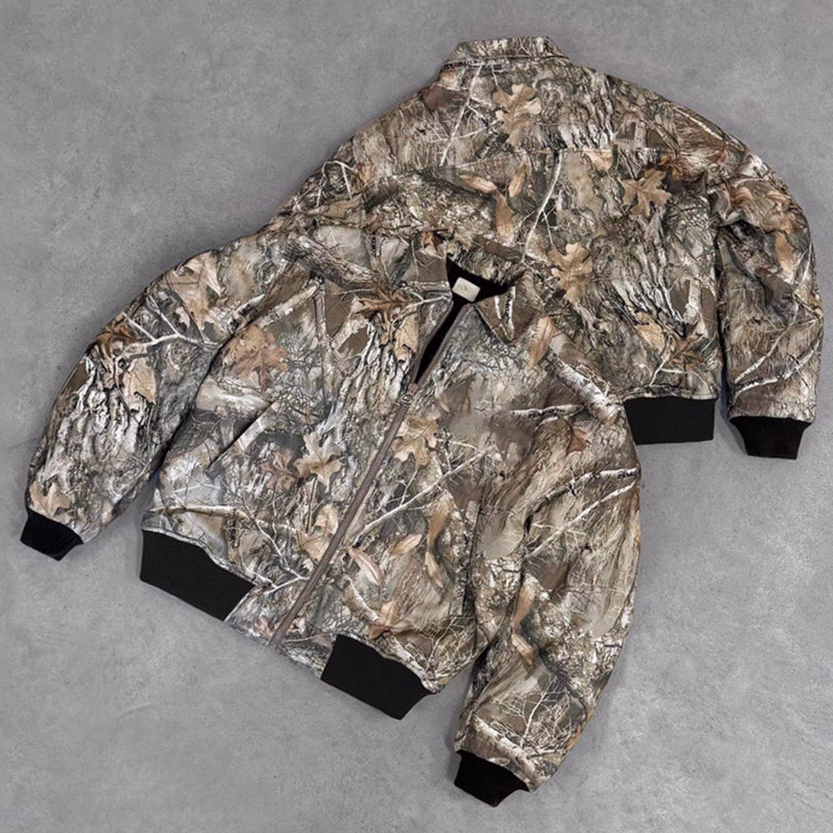 Yali Clothing OEM Custom Jackets Zipped Printed Vintage Wooded Real Tree Camo Camouflage