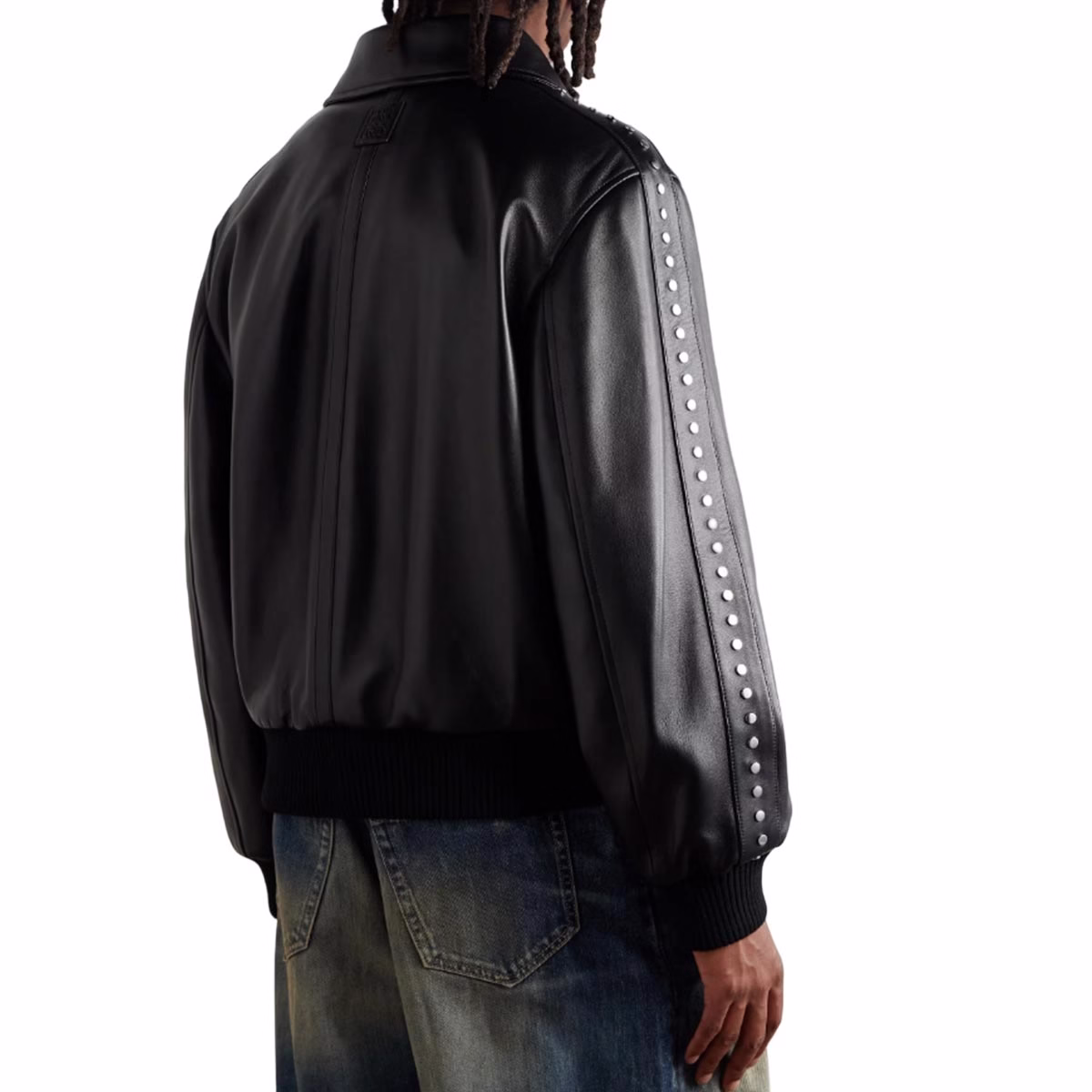 Yali-Clothing OEM logotipo personalizado Streetwear estilo punk zíper limpo ajuste cravejado PU couro Bomber Jacket