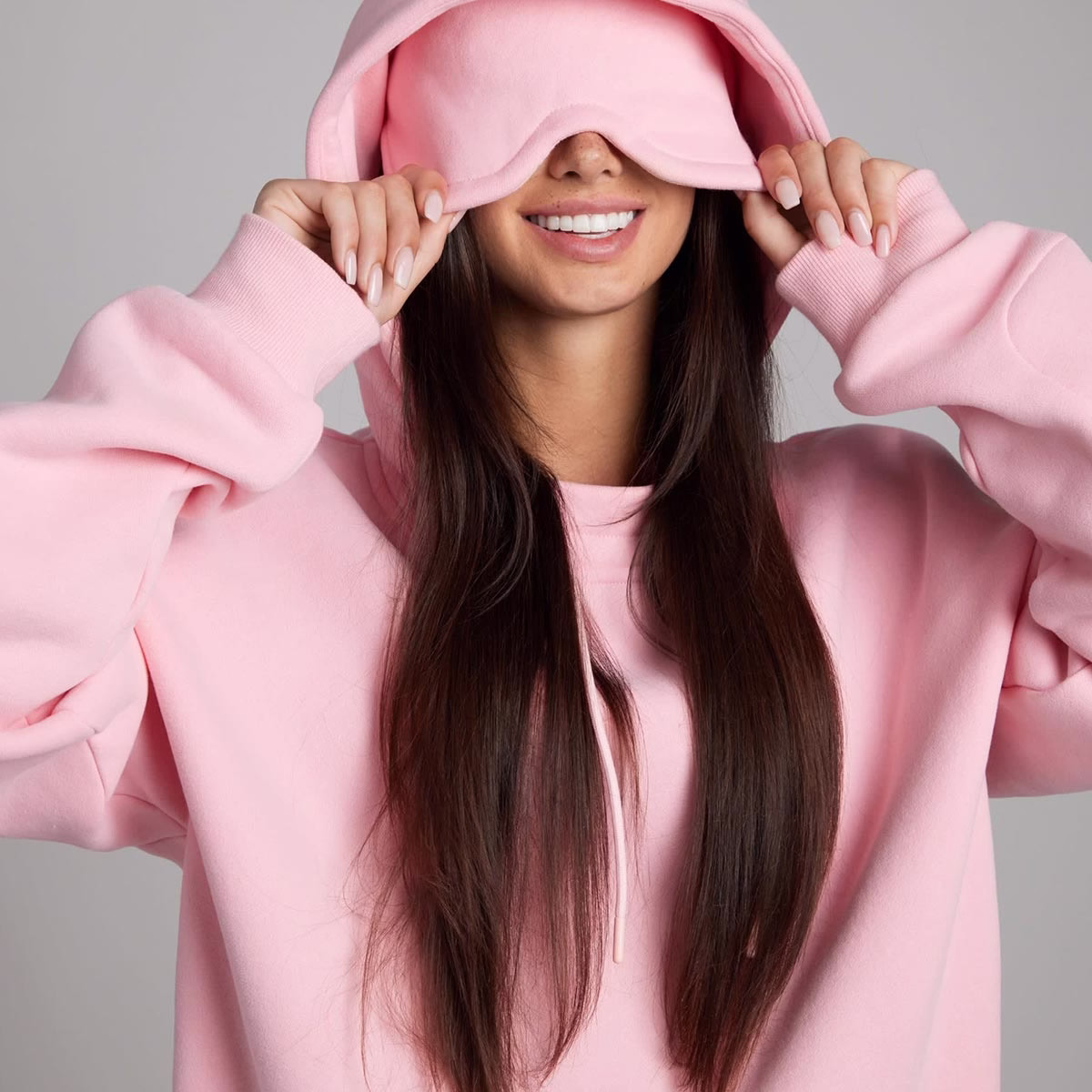 Yali Clothing Unisex Solid Color Customized Blank Oversized Cotton Hoodie With Sleep Eye Covers