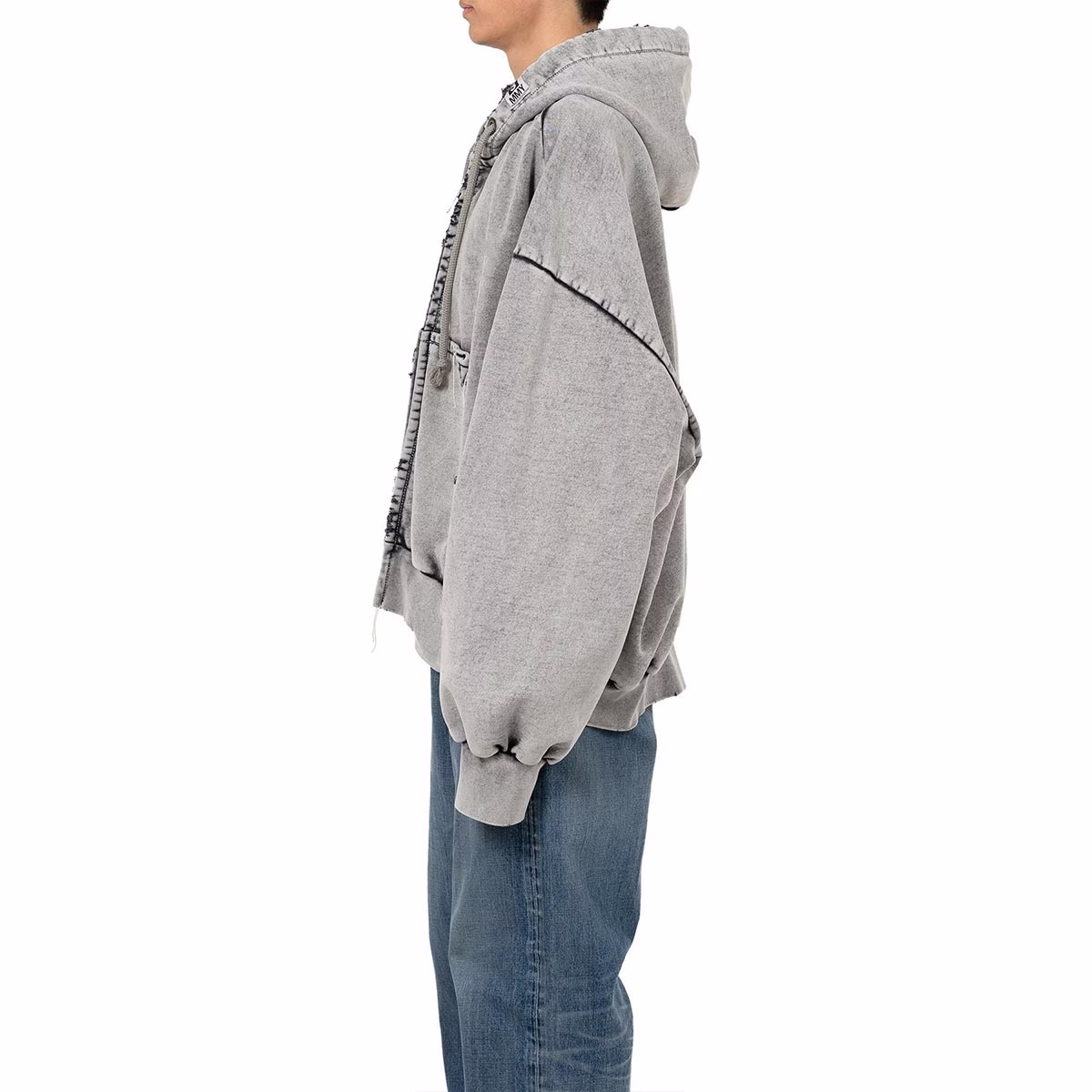Yali Clothing Custom Acid Wash Men's Vintage Distressed Oversized Zip up Streetwear Hoodie