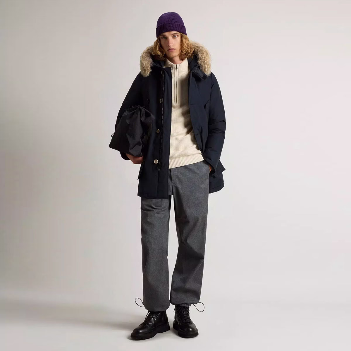 Yali-Clothing OEM Зимняя куртка-парка со съемным меховым воротником Высококачественное ветрозащитное пальто Куртка с капюшоном