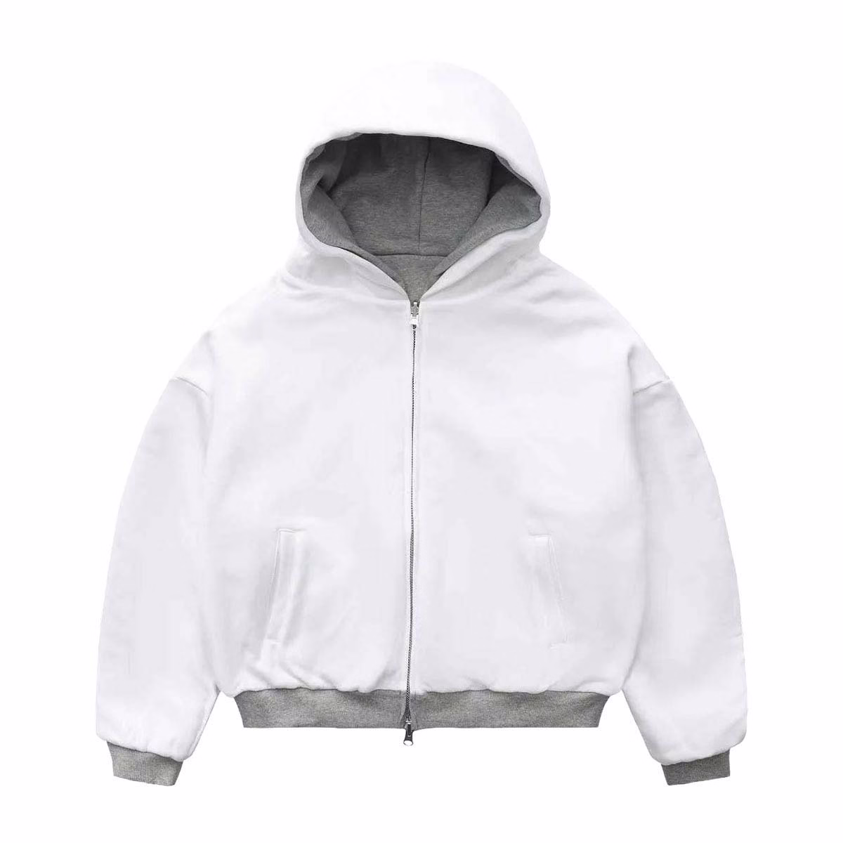 Yali-Clothing OEM High-Quality Heavyweight Zipper Hoodie Reversible Loose Fit Double-Layer Streetwear