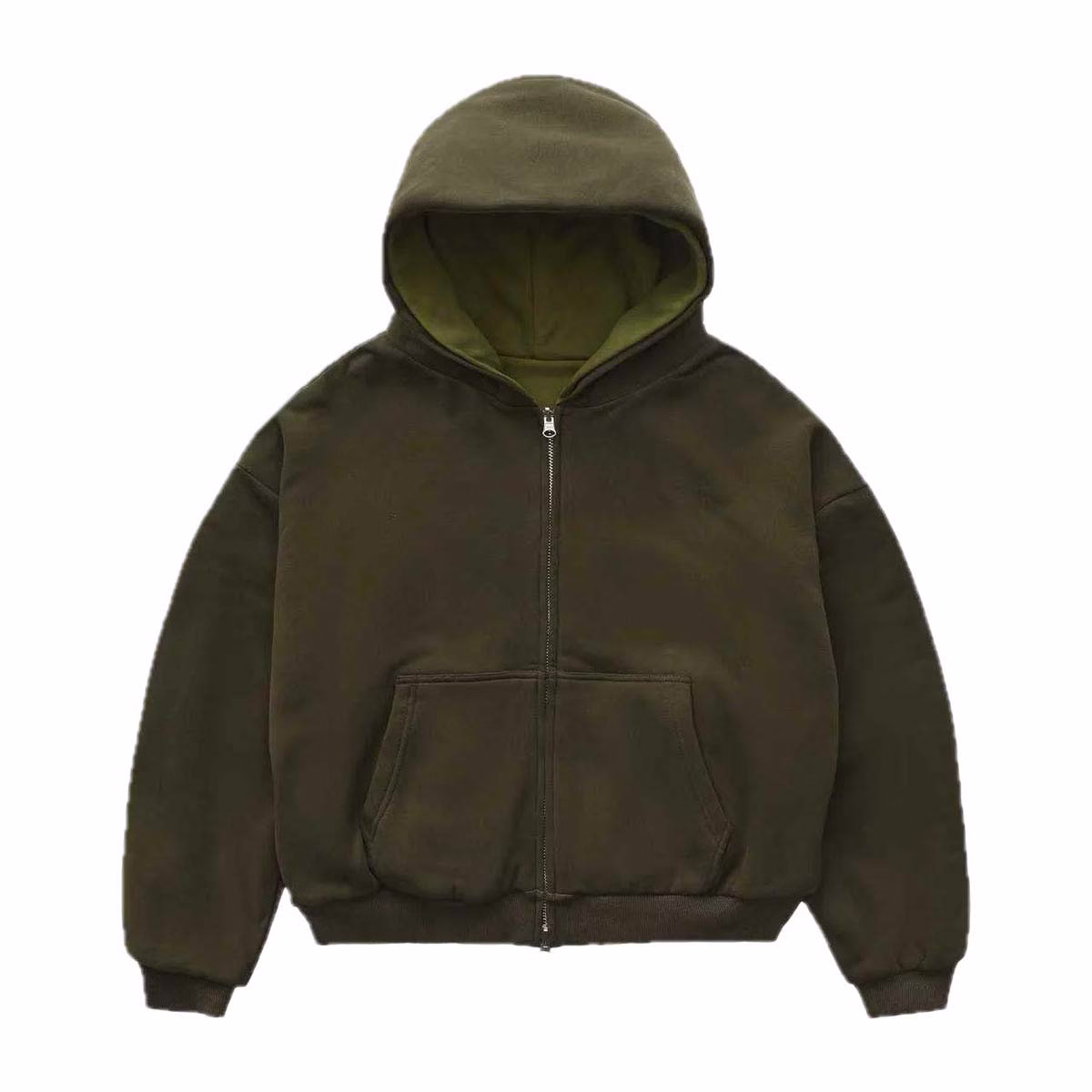 Yali-Clothing OEM High-Quality Heavyweight Zipper Hoodie Reversible Loose Fit Double-Layer Streetwear