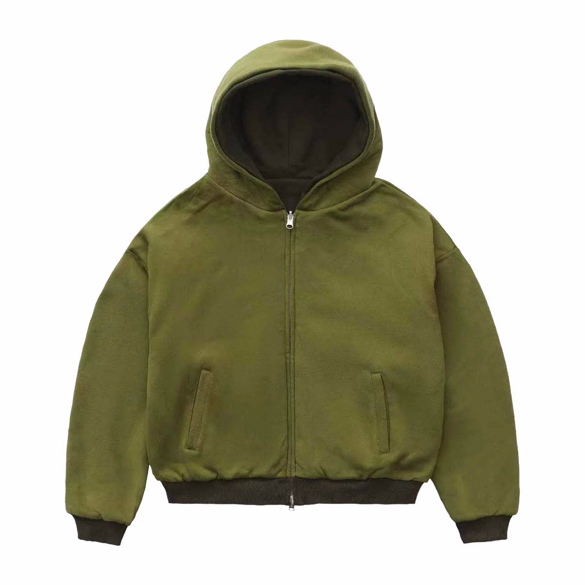 Yali-Clothing OEM High-Quality Heavyweight Zipper Hoodie Reversible Loose Fit Double-Layer Streetwear