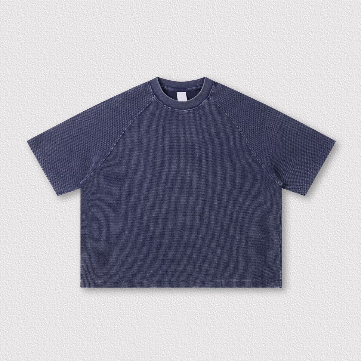 Custom 235G waffle cotton fabric Washed Distressed Boxy Short Wide Raglan Sleeve Streetwear T-Shirt -01 Custom 235G waffle cotton fabric Washed Distressed Boxy Short Wide Raglan Sleeve Streetwear T-Shirt