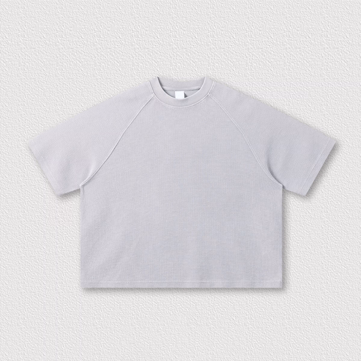 Custom 235G waffle cotton fabric Washed Distressed Boxy Short Wide Raglan Sleeve Streetwear T-Shirt