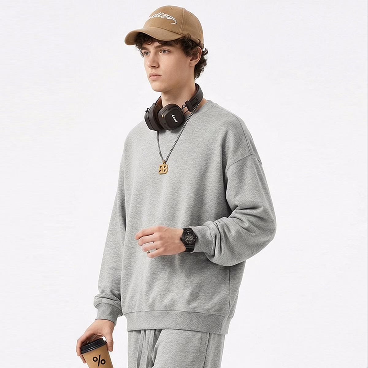 Custom 360G Crewneck French Teery Sweatshirt Boxy fit Zwaargewicht Sport Sweatshirt