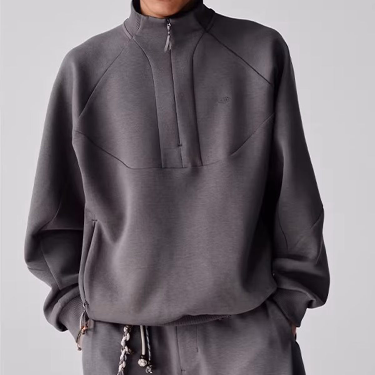 Benutzerdefinierte Wolke Scuba Fleece-Sweatsuit Quarter Zip Private Label OEM Hersteller Hoodie