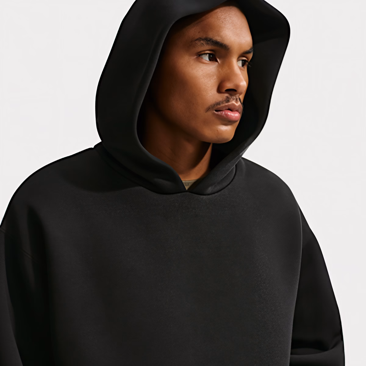 Aangepaste zwaar gewicht Sweatshirt met Scuba stof oversized Hoodie Drop Shoulder voor mannen