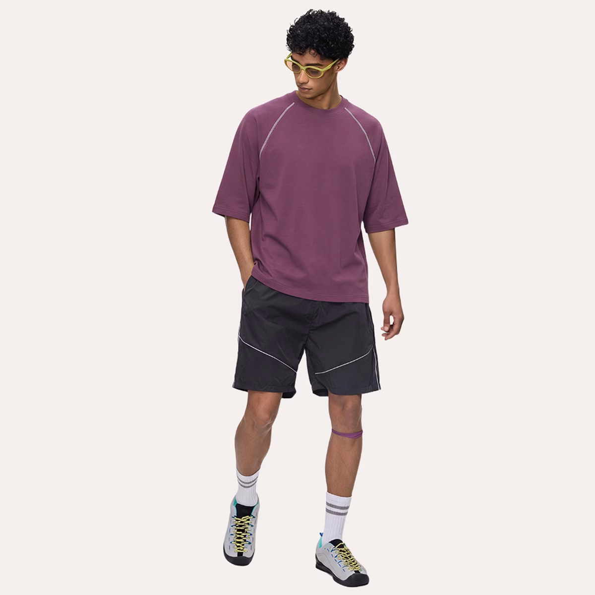 ODM 210GSM Sorona Oversized Contrast Stitching Streetwear T-Shirt Fabrikant-1 ODM 210GSM Sorona Oversized Contrast Stitching Streetwear T-Shirt Fabrikant