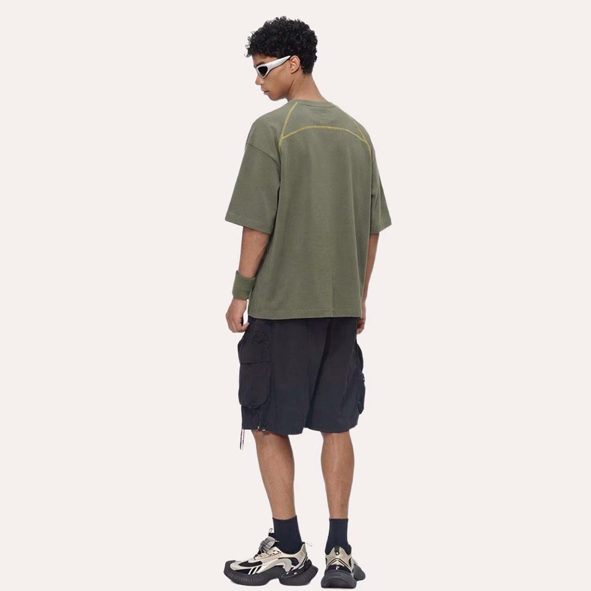 ODM 210GSM Sorona Oversized Contrast Stitching Streetwear T-Shirt Fabrikant