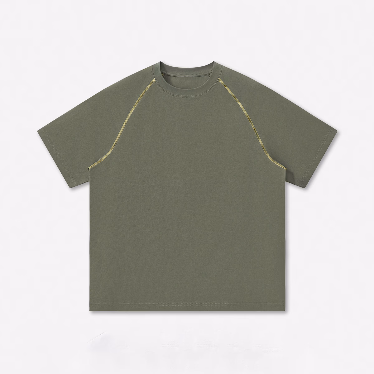 ODM 210GSM Sorona Oversized Contrast Stitching Streetwear T-Shirt Fabrikant