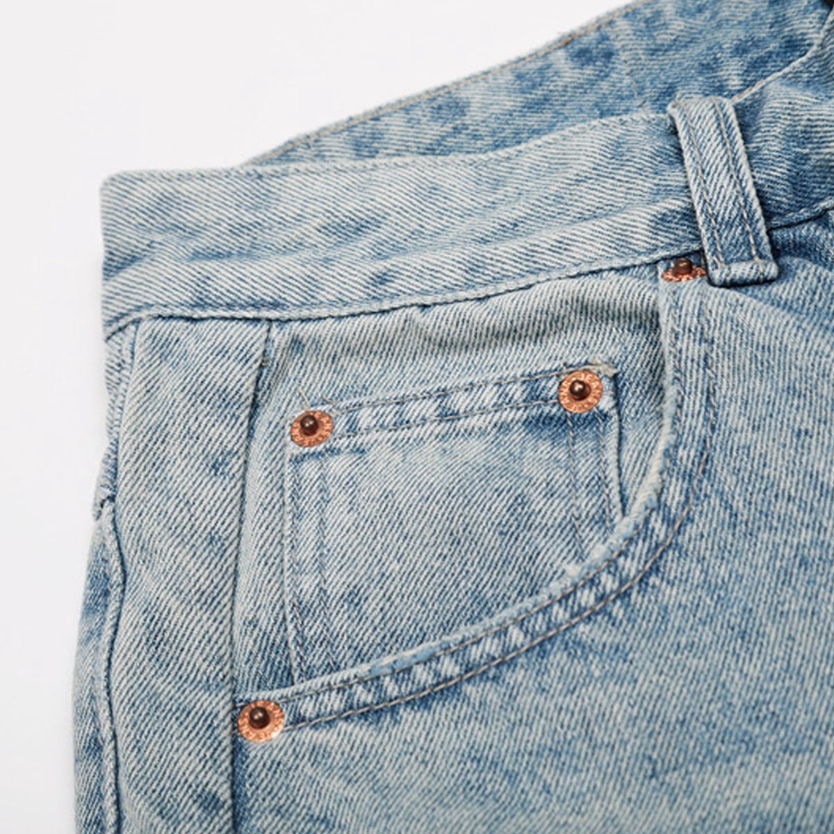 Custom Vintage Wash Men's Capri Jeans OEM Wholesale Wide-Leg Baggy Jeans