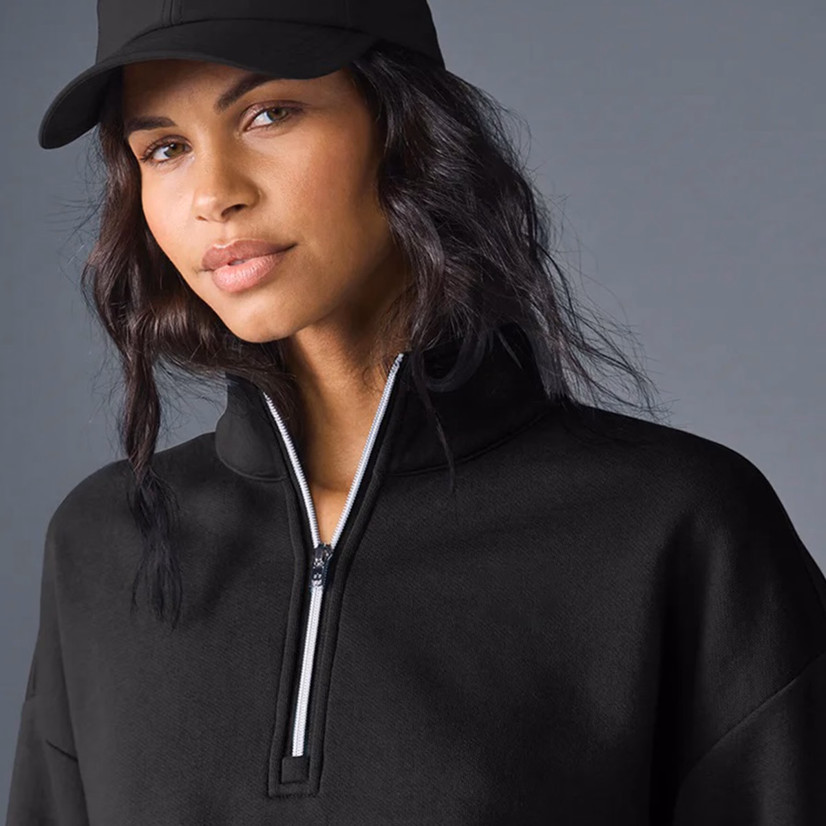 Custom Women's 14 Zip 340gsm Organic Cotton Streetwear OEM Activewear Factory