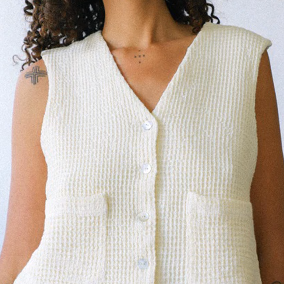 Organic Cotton Waffle Vest Manufacturer 260gsm Eco-Friendly Clothing
