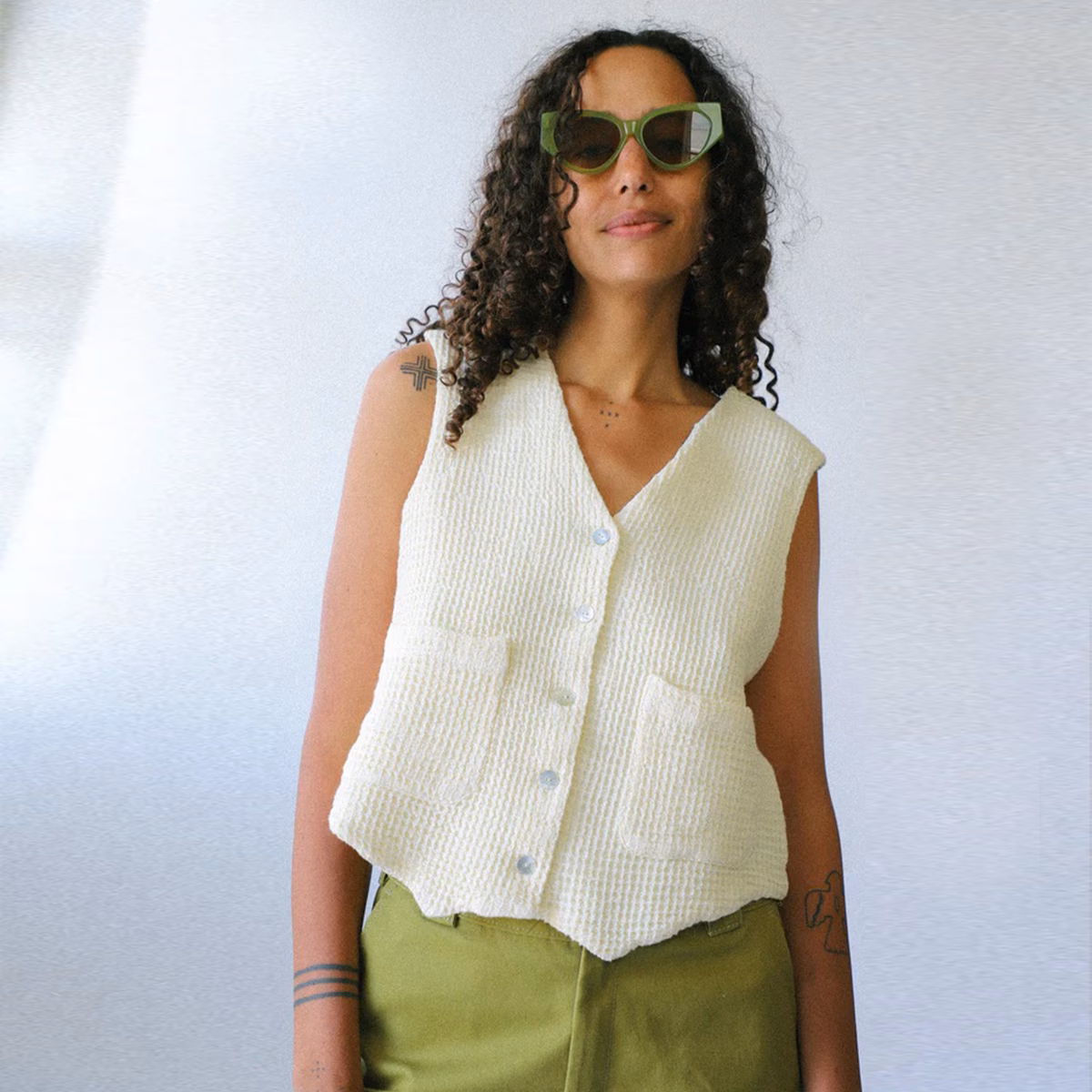 Organic Cotton Waffle Vest Manufacturer 260gsm Eco-Friendly Clothing
