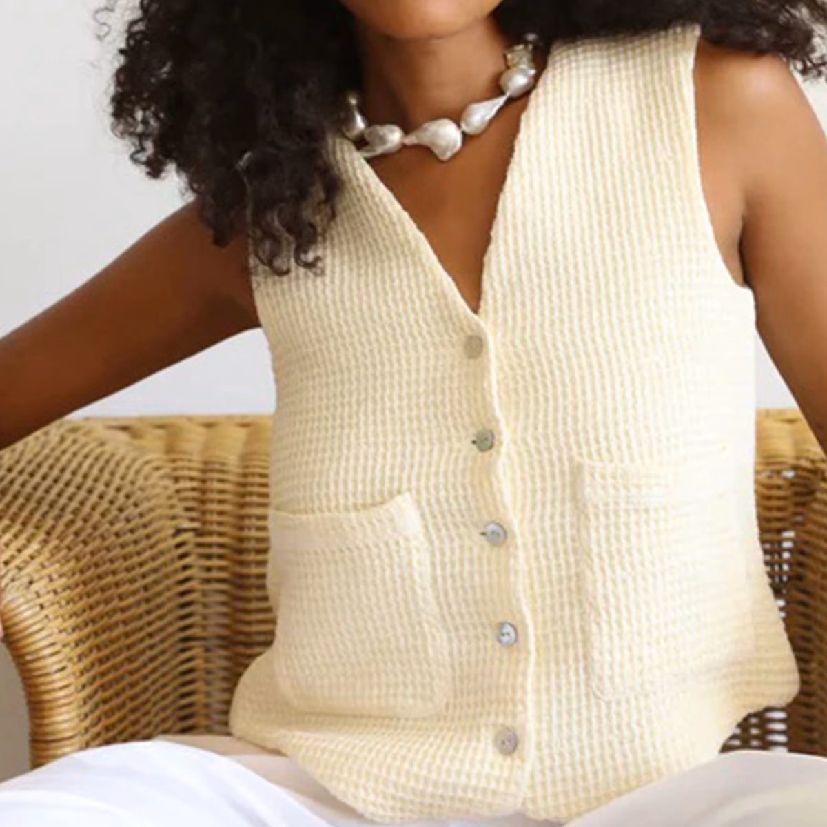 Organic Cotton Waffle Vest Manufacturer 260gsm Eco-Friendly Clothing