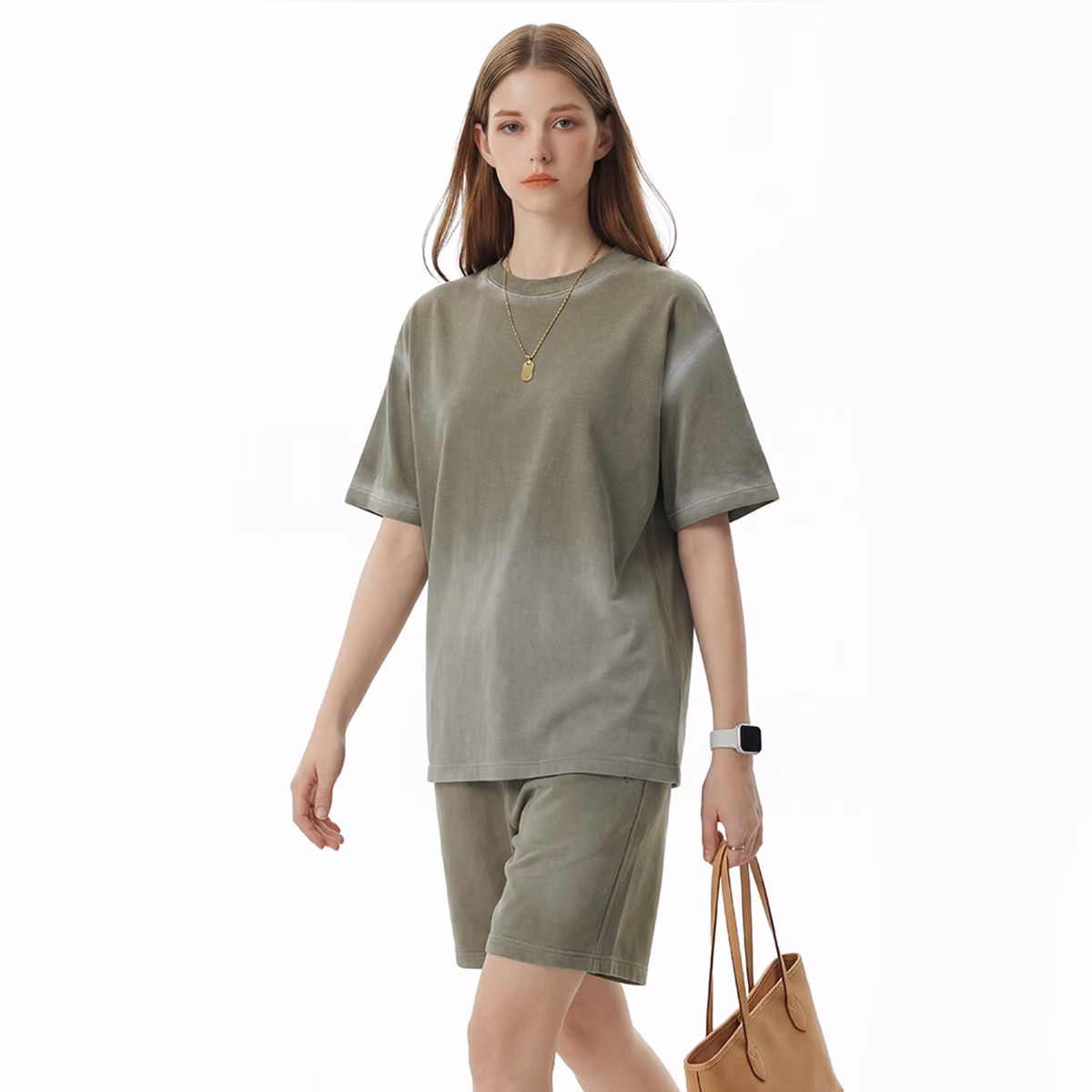 Wholesale 285g Vintage Washed Blank Shirts Oversized Cotton Supplier